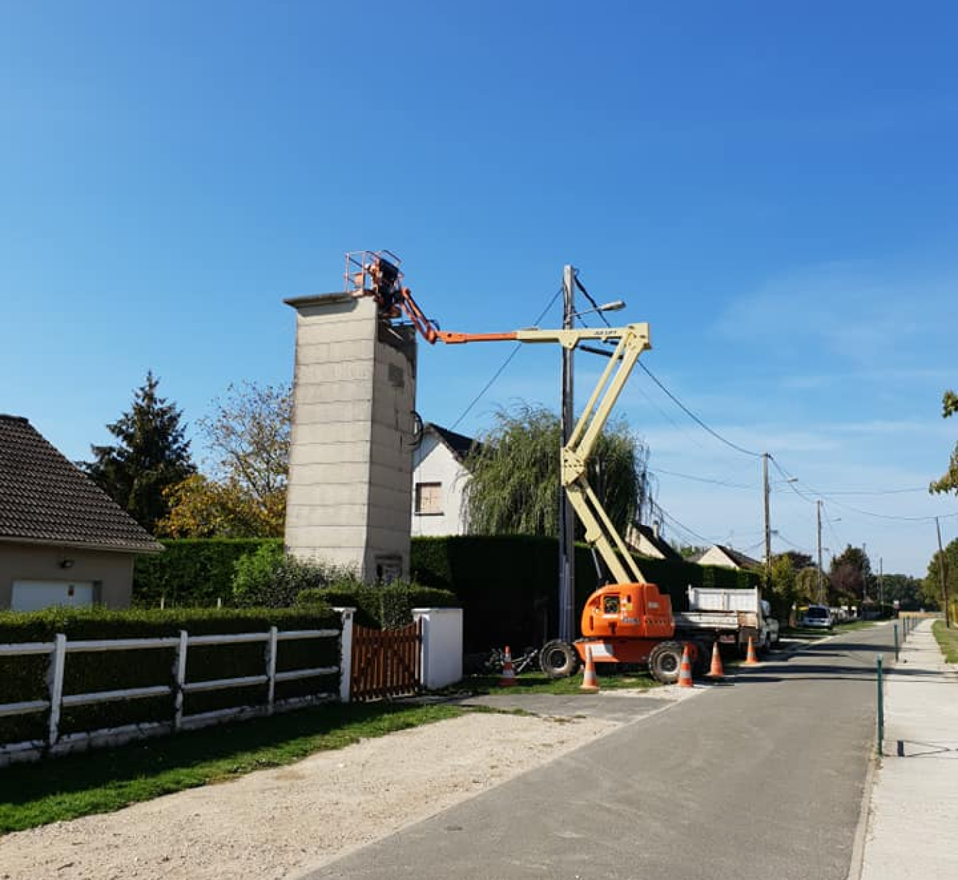 installation sur une tour